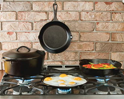 Lodge Cast Iron Dutch Oven 5 Quart - Loop Handle Cooking Vessel - Even Heat Retention - Oven-Safe, Versatile Pot