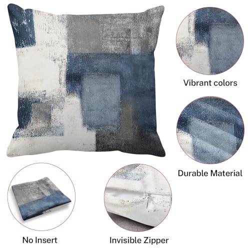 Taysta Throw Pillow Covers Set of 2, 20 x 20 Inch, Blue