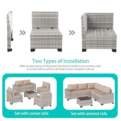 Outdoor Patio Furniture Set PE Wicker Rattan Outdoor Sectional Sofa