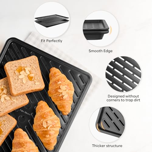 Fire More 10-Piece Nonstick Baking Pan Set, 0.8MM Thick Stackable Bakeware Sets Including Cookie Sheets for Baking, Cooling Rack, Muffin Pan, Cake Pan, Pizza Pan, Loaf Pan