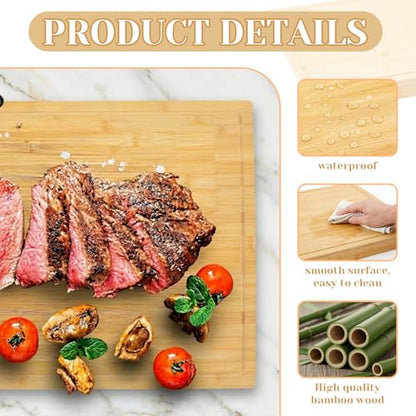 Patelai Bamboo Cutting Board with Counter Lip, 36 x 24in over The Stove Sink Cutting Board with Counter Edge, for Meat, Vegetables, Bread, and Charcuterie, Dough& Pastry Maker for Home Kitchen