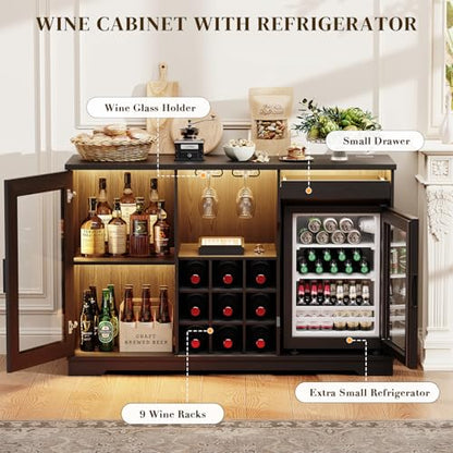 BROTTAR Large Coffee Bar Cabinet with Fridge (Fridge Included)