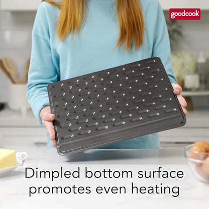 GoodCook AirPerfect Cookie Sheet Nonstick Air Insulated Carbon Steel Construction, 14 x 12-Inch, Gray