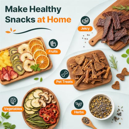 HOPERAN 14-Tray Food Dehydrator with 10 Presets, Stainless Steel, 840W
