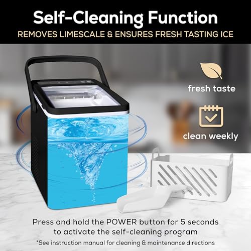Igloo Ice Maker Countertop, Portable Ice Maker with Handle, 26lbs, Black