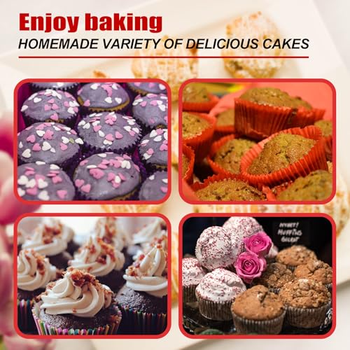 keliwa 2PCS Thicken-12 Cup Silicone Muffin Pan - Cupcake Baking Pan Great for Making Muffin Cakes, Tart, Bread -Non - Stick Silicone Mold/Dishwasher - Microwave Safe