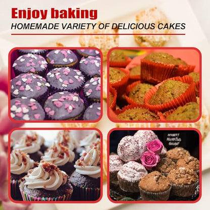keliwa 2PCS Thicken-12 Cup Silicone Muffin Pan - Cupcake Baking Pan Great for Making Muffin Cakes, Tart, Bread -Non - Stick Silicone Mold/Dishwasher - Microwave Safe