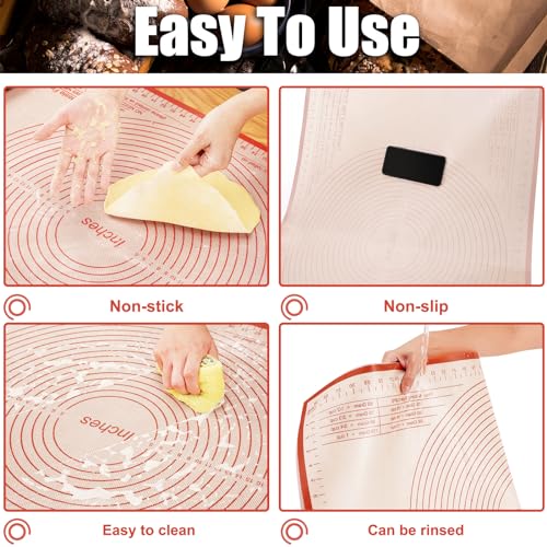 Silicone Pastry Mat 36x24 Inch Nonstick Baking Mat -Perfect for Dough, Pastry, Dough Rolling, Kneading Board, Pie Crust, Fondant, Pasta/Pizza, Kitchen Counter Mat