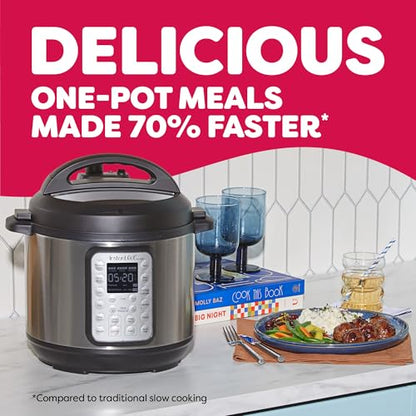 Instant Pot Duo Plus 9-in-1 Multicooker, Pressure Cooker, Slow Cook, Rice Maker, Steamer, Sauté, Yogurt, Warmer & Sterilizer, Includes App with Over 800 Recipes, Stainless Steel, 6 Quarts