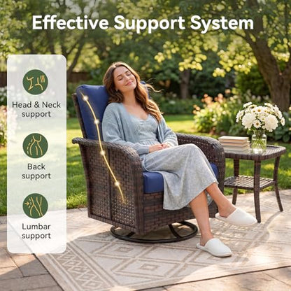 Aoxun 12-Piece Wicker Outdoor Patio Furniture Set with 44" Fire Pit Table