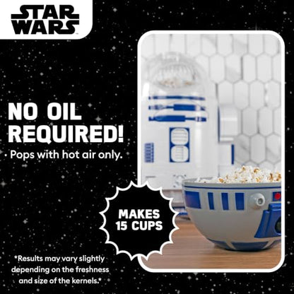 Uncanny Brands Star Wars R2D2 Popcorn Maker- Fully Operational Droid Kitchen Appliance