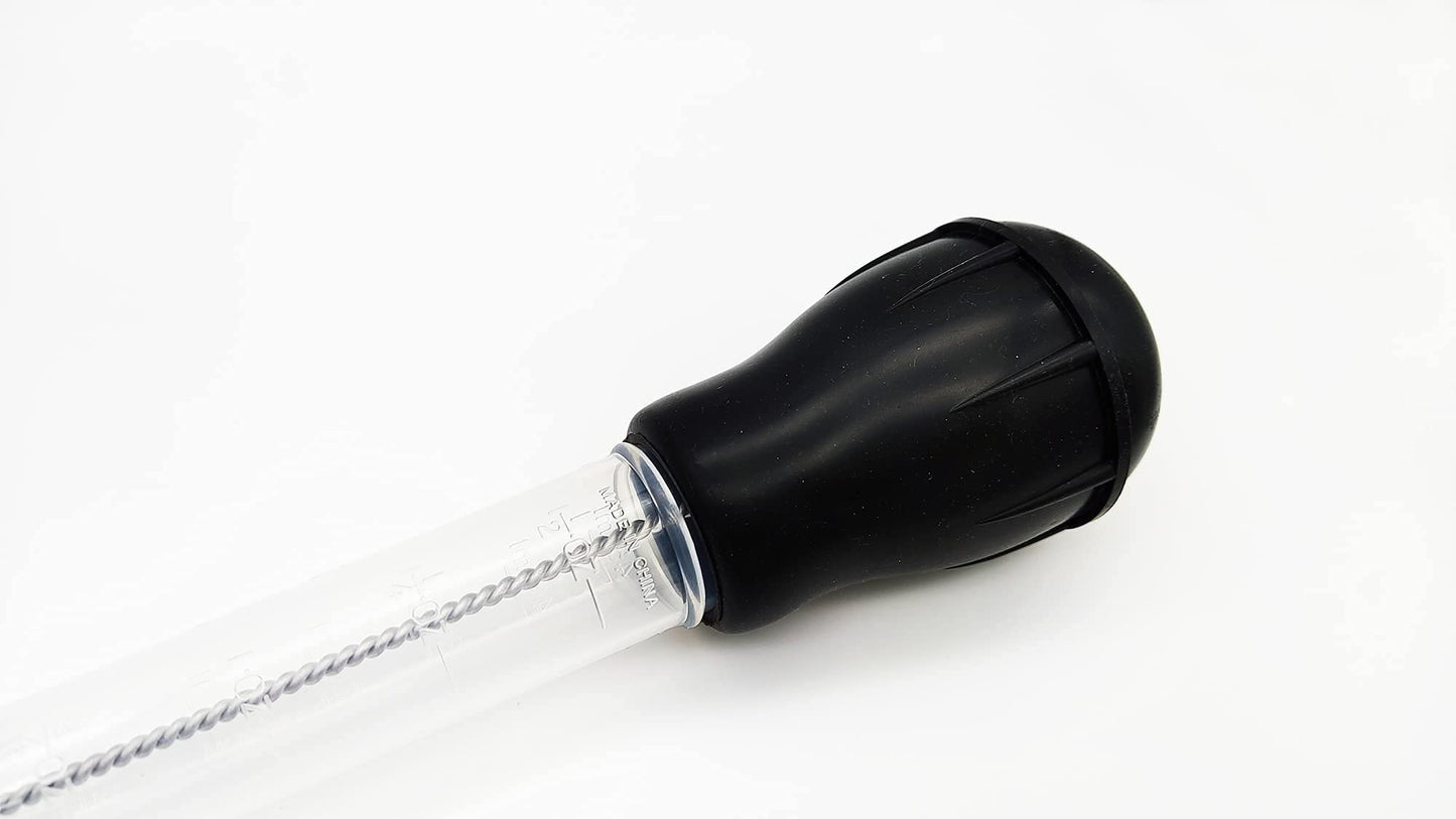 Turkey Baster Set, Turkey Injector Syringe with Cleaning Brush, Syringe Baster for Cooking - 11.5 inch Baster with Measurments for BBQ Grill Baking Kitchen Cooking