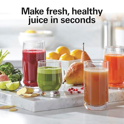 Hamilton Beach Juicer Machine, Big Mouth 3” Feed Chute for Whole Fruits and Vegetables, Easy to Clean, Centrifugal Extractor, Vegetable & Fruit Juicer, BPA Free, 800W Motor, Black