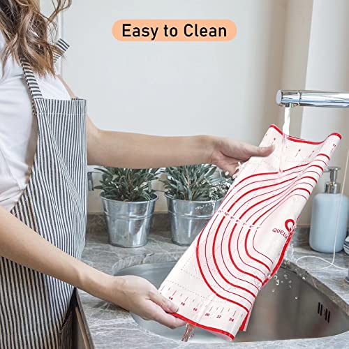 Silicone Pastry Baking Mat Dough - 16x24Inch Large Non Stick Slip Cookie Bread Rolling Mats Sheet, Kitchen Counter Kneading Cooking Board Pad Matt with Measurement for Pie Pizza Cookies Fondant Making