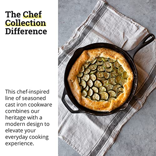 Lodge 12" Cast Iron Skillet - Chef Collection - Perfect Sear - Ergonomic Handles - Superior Heat Retention - Cast Iron Cookware & Skillet