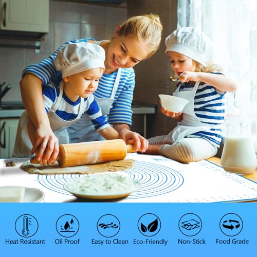 UBeesize Oversize Silicone Baking Mat, 23.6x31.5 Inch Non Stick Pastry Mat with Measurements, XXL Large Nonslip Counter Mat, Fondant/Pie Crust Mat for Making Cookies Macarons Bread Baking Supplies
