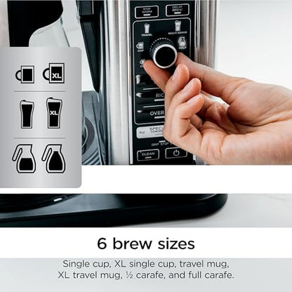 Ninja Specialty Coffee Maker | Includes 10-Cup Carafe, Fold-Away Frother, Permanent Filter & Removable, Dishwasher Safe Reservoir | 6 Brew Styles, 8 Cup to Travel Mug to Pot Sizes | Black | CM401