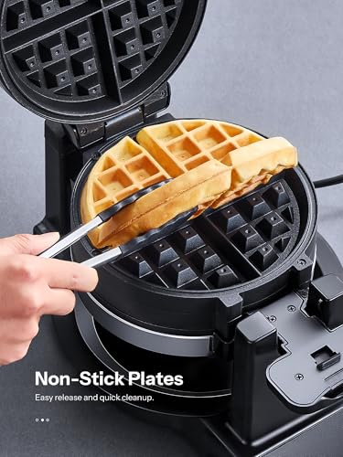 Winpper Double Belgian Waffle Maker, Rotating Flip Design 1400W Waffle Iron