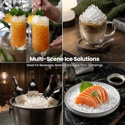Crzoe Nugget Ice Maker Countertop, 35lbs/Day, Portable Pebble Ice Machine