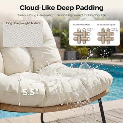 RADIATA Outdoor Patio Loveseat, Boho Lounge Couch with Comfy Thick Cushion