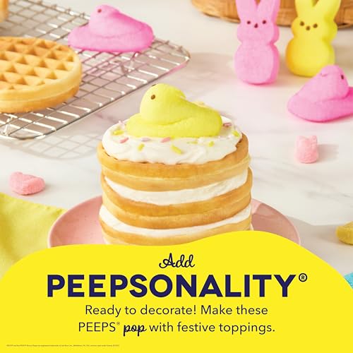Dash & PEEPS® Mini Waffle Maker- Mini Machine for Creative Homemade Treats - Nonstick Iron with Unique Print Design - Stylish Waffle Machine - Yellow Chick