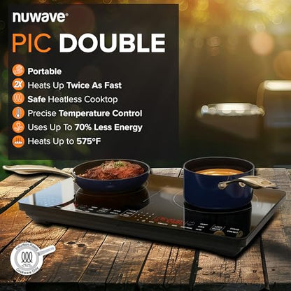 Nuwave Double Pro Cooktop Induction Countertop Burner, Portable, 50°F-575°F