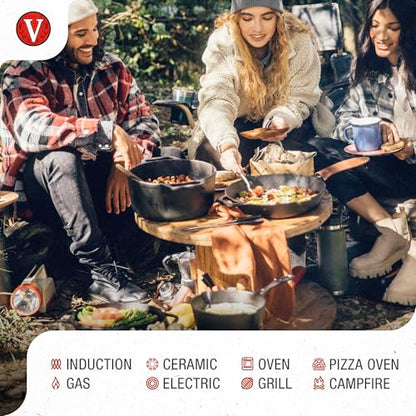 Victoria 2-Quart Cast Iron Dutch Oven with Lid and Dual Handles, Seasoned with Flaxseed Oil, Made in Colombia