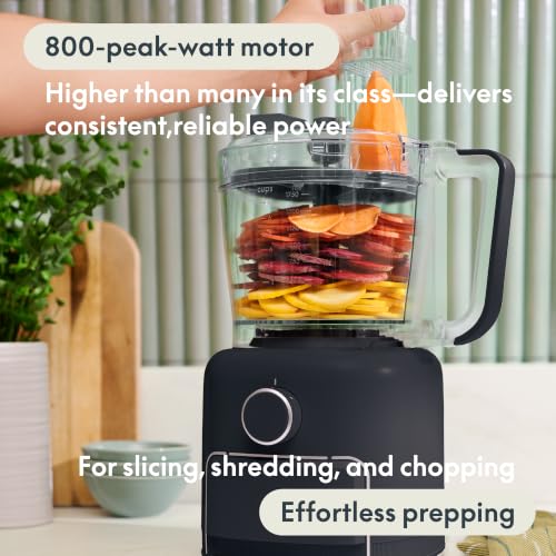 bella CHOP Deluxe 10-Cup Food Processor with Built-In Storage, Slate