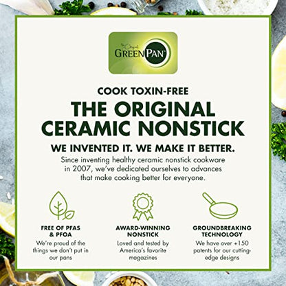 GreenPan Lima Hard Anodized Healthy Ceramic Nonstick 1QT and 2QT Saucepan Pot Set, PFAS-Free, Oven Safe, Gray