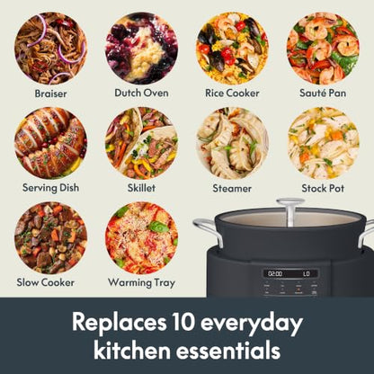 bella Multi 10-in-1 7qt MultiCooker, Non-Toxic, Nonstick Coating, Slate