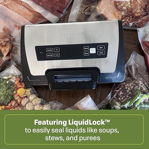 NESCO VS‑22LB Premium Vacuum Sealer for Home Food Storage, Electric Sealing System with LiquidLock™ Technology