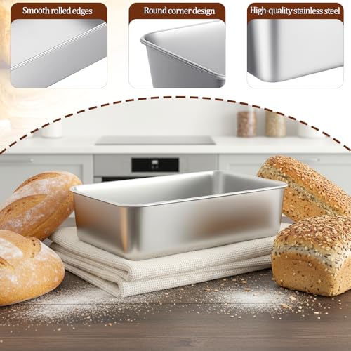 8pcs Bread Loaf Pans Set 8.5" × 5.7" Bread Pans Stainless Steel Loaf Toast Baking Pan Metal Bakeware Loafs Breads Pan for Baking Breads for Meatloaf Lasagna Cake Oven Dishwasher Safe