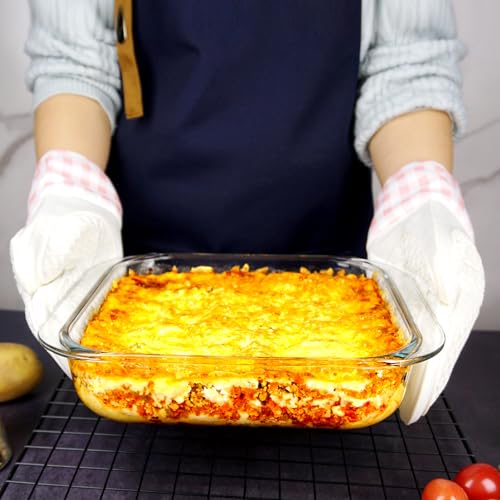 CGNWEEPS 9×9in Square Glass Baking Dish, 2.4QT Glass Baking Pan, Baking Dishes for Oven
