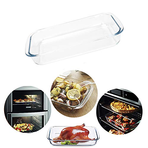 FOYO Basics Tempered Glass Baking Dish, 2 Quart Clear Oblong Dish Set, Casserole Dish Cooking Oven Bake
