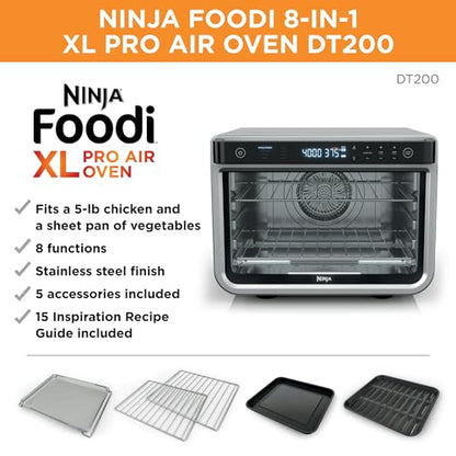 Ninja-DT200-Foodi-8-in-1-XL Pro Air Fry Oven Large Countertop Convection Oven (Renewed)