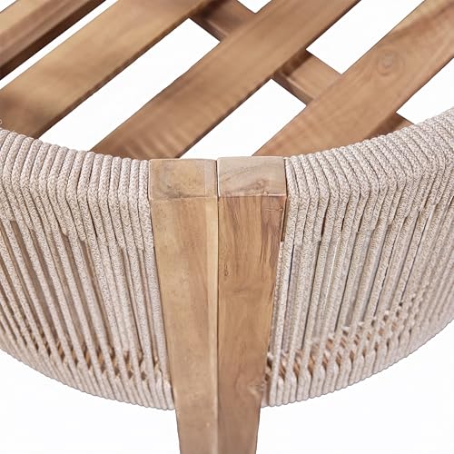 Christopher Knight Home Matera Acacia Wood Outdoor Dining Set for 8, 9 Piece Patio Dining Table and Chair Set, Wooden Outdoor Dining Armchair and Table Set with Removable Cushion, Light Teak+Beige