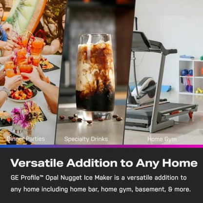 GE Profile Opal Ultra, Countertop Nugget Ice Maker, 1 Gal XL Side Tank, *Amazon Exclusive*, 38 lbs/Day, Pebble Pellet Crushed Ice Machine, WiFi Stainless Steel