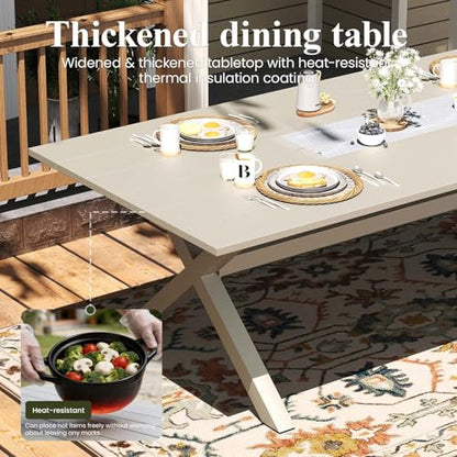 LayinSun Outdoor Dining Set for 10, 11 Pieces Patio Furniture Sets with Aluminum Dining Table and Rope Weave Chairs