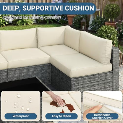 7 Pieces Outdoor Patio Furniture Set - Fit Small Spaces,Comfort,Sturdiness