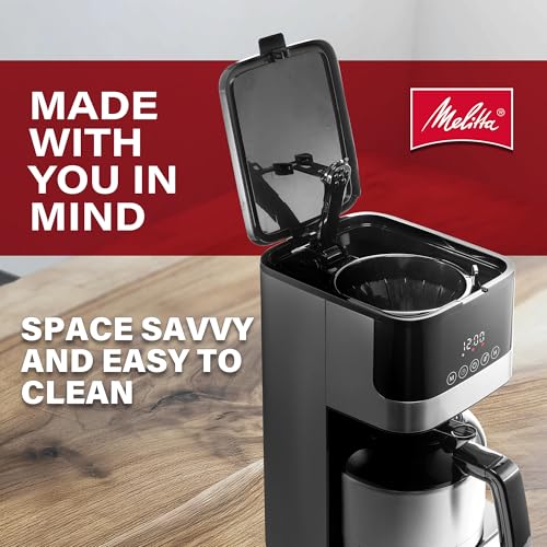 Melitta Aroma Tocco Thermal DRIP PROGRAMMABLE Coffee Machine 8 Cup Coffee Maker with Thermal Carafe Glass Touch Control Panel