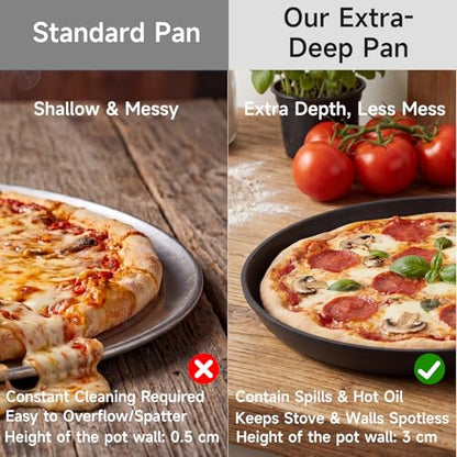 JEETEE Nonstick Crepe Pan with Detachable Handle, 11" Titanium Pancake Pan