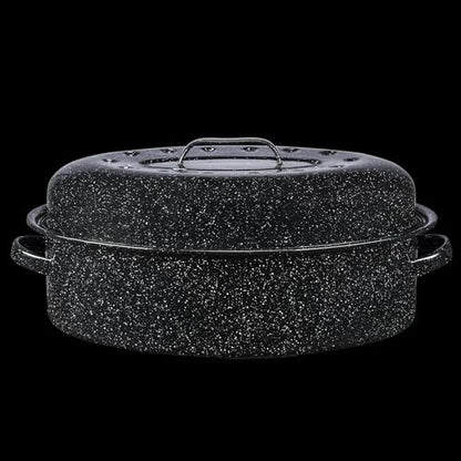 18" Covered Oval Roaster, 15 Pound Capacity, Roasting Pan