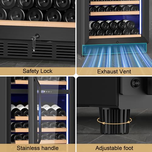 Velivi 24" Inch Dual-Zone Wine Fridge Freestanding/Built-in Wine Cooler