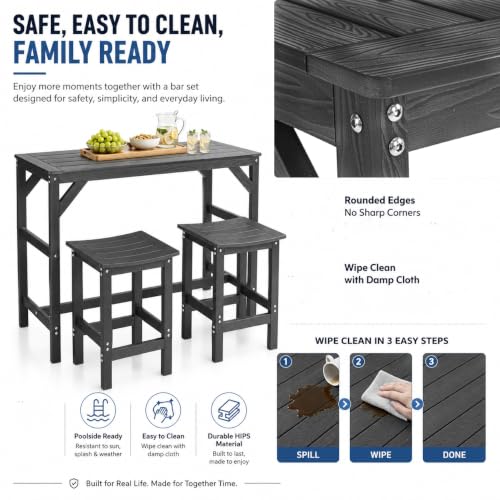 Liskanap Outdoor Patio Bar Set,55" Bar Height Table and Chairs Set