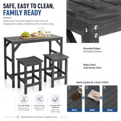Liskanap Outdoor Patio Bar Set,55" Bar Height Table and Chairs Set