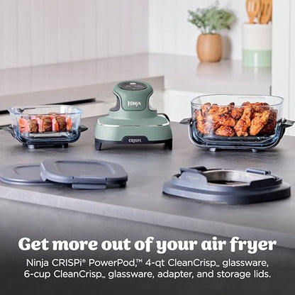 Ninja Crispi Glass Air Fryer, 4-in-1, Green, FN101SG