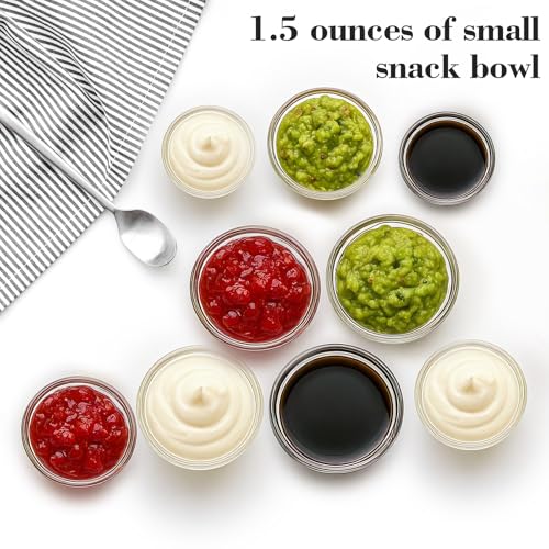 CAOXIAOXUYAO 12-Piece Mini Glass Prep Bowls Set - 4x 1.5 oz, 4x 2.5 oz, 4x 4.5 oz Small Nesting Mixing Bowls for Kitchen, Food Prep, Spices, Sauces & Snacks