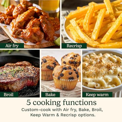 Cuisinart ClearView 4-Quart Air Fryer with Glass Basket and PFAS-Free Ceramic Nonstick Crisper Plate, 5 Cooking Functions, 2 Custom Presets, Adjustable Temperature up to 450°F, 3-Year Warranty, AFC-4