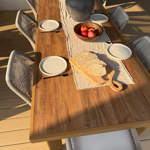 PURPLE LEAF 13 Pieces Patio Dining Set with Cushion and Wicker Back, Teak