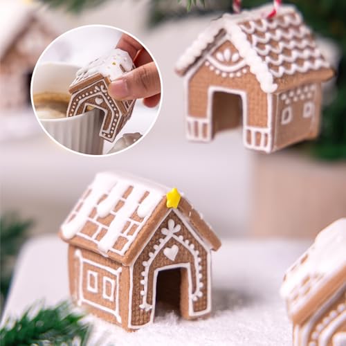 KALAIEN 3Pcs Stainless Steel Christmas Mini House Mold Gingerbread Cookie Cutter Set Cupcake Chocolate House (Small)